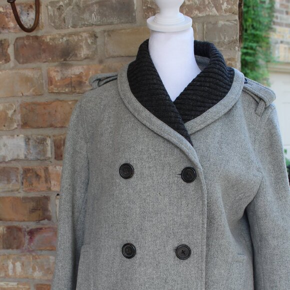 J. Crew Stadium Cloth by Nello Gori Size 10 Wool Nylon Blend Gray Knit Collar - Picture 6 of 11